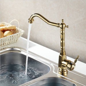 Nuovo lavabo lavandino rubinetto oro miscelatore acqua calda / fredda rubinetto da cucina bagno lavandino lavabo rubinetto gru da bagno 8105K