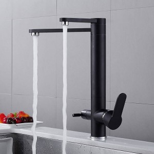 New Black / Chrome Purify Crane For Kitchen Deck Mounted Water Filter Tap Rubinetto per lavabo a 3 vie Miscelatore lavello a 3 vie LAD-153