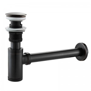 Nuovo sifone rotondo in ottone sifone tondo colore antico / kit di scarico nero bagno lavandino tubo rifiuti con scarico pop-up XSQ1-8