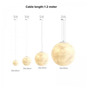 New Creative moon light ball 40cm 50cm Kung moon lampada a sospensione camera dei bambini sala da pranzo luna lunare luce notturna droplight luna piena