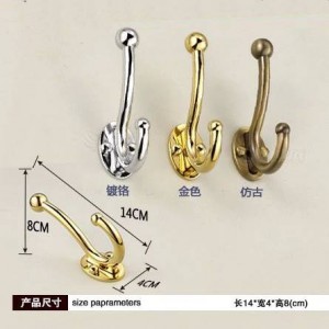 Porta accappatoio, appendiabiti, costruzione in ottone massiccio con accessorio bagno dorato / argento / bronzo antico 4011-4013