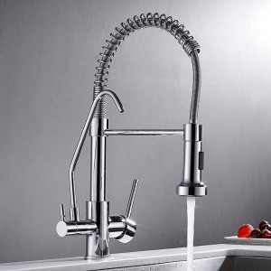 New European Kitchen Faucets Crane Crane Per Cucina Filtro Acqua Rubinetto Tre Vie Miscelatore Lavello Miscelatore Cucina torneira LAD-155