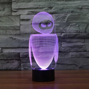 Nuovo robot colorato 3D luce notturna a led 7 colori che cambiano automaticamente lampada 3D Illusion lampada da comodino per bambini / camerette per dormire