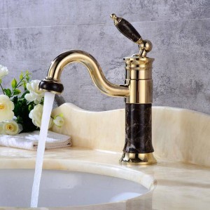 Nuovo stile Corpo Bagno Lavabo Rubinetto Miscelatore in ottone Rubinetti per lavabo dorati Miscelatore monocomando per lavabo Oro rosa / Nero XT620