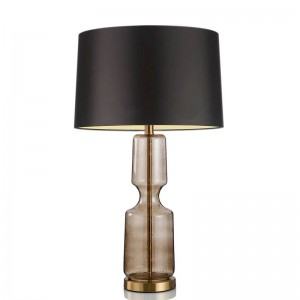 Lampada da tavolo in vetro art déco nordico Camera da letto Soggiorno Paralume in tessuto Lampade da scrivania Lampade da comodino per arredamento