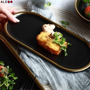 Piatto da cucina in oro nero nordico Tavolo da cucina Vogue Chic Elegante Lusso Gioielli da frutta Scrivania Scrivania Organizzatore decorativo