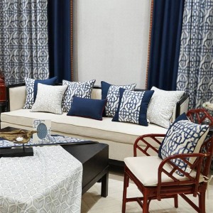 Fodera per cuscino Nordic Geometria Blu Lusso Jacquard Tiro Cuscini decorativi Copertura auto / cuscino Housse De Coussin Regalo tessile per la casa