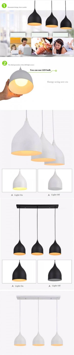 Lampada a sospensione nordica Lampada a sospensione a LED in metallo Home Restaurant Sala da pranzo Isola Lampada a sospensione Illuminazione Accessori per cucina