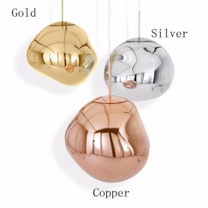 Nordic Lava Irregular Lampade a sospensione diametro 20 30cm Argento dorato rame lampada a sospensione placcatura Sospensione in vetro a specchio per ristorante