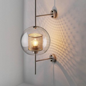 Lampade da parete a LED nordiche Illuminazione Paralumi in vetro trasparente Lampade da parete Lampade da comodino Camera da letto Ristorante Lampada a sospensione da studio Lampade a sospensione
