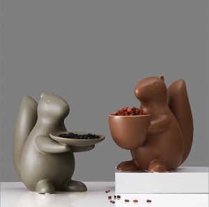 Nordic soggiorno decorazione accessori per la casa scoiattolo in ceramica tavolino piatto di frutta creativo moderno soggiorno chiave deposito