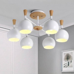 Lampada da soffitto nordica moderna in legno semplificato per soggiorno Camera da letto Ristorante Rotondo LED Home Decor Apparecchio di illuminazione a sospensione