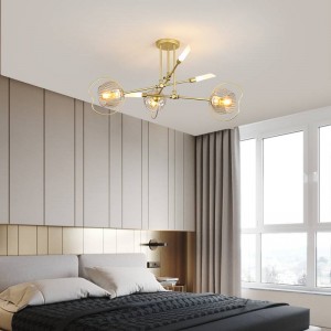Nordic Post moderno Foyer sala da pranzo Lampadario Oro lusso 6/8 teste modello molecola droplight LED E27 lampadina G9 Apparecchio di illuminazione