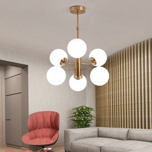 Nordic Post Modern Sfera di vetro Lampada a sospensione Soggiorno Sala da pranzo Camera da letto creativa 6 lampade Droplight Apparecchio a LED G9