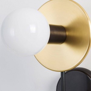 Nordic Post modern Simple Lampade da parete Soggiorno Corridoio Camera da letto Lampade da parete in vero ottone Applique in oro nero a 2 teste LED E27