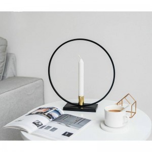 Candeliere nero rotondo nordico semplice decorazione della casa tavolo modello camera cena a lume di candela decorazione
