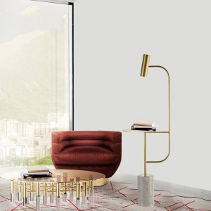 Lampada da terra in stile nordico Lampade con base in marmo da tavolo semplice Fashion Design Light Soggiorno Country House Bar Soggiorno dell'hotel