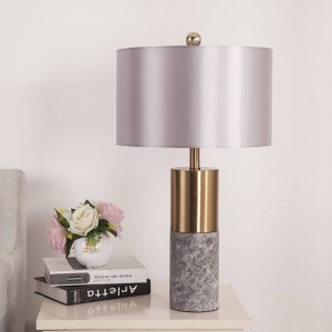 Lampada da tavolo nordica Post moderno in marmo bianco di lusso semplice lampada da scrivania in rame placcato camera da letto comodino design art decorazione