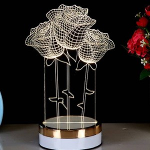 Novità Lampada creativa 3D a illusione 3 colori che cambiano Lampada da tavolo a LED in acrilico con luce notturna 3D per illuminazione sul comodino della camera da letto
