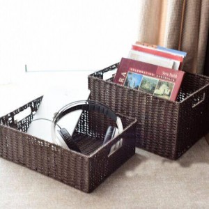 Cestello portaoggetti intrecciato in pasta e rattan Cestello portaoggetti in stile giapponese Cestello portaoggetti finitura magazzino più grande cassetto