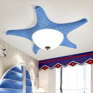 Plafoniere a led rosa Starfish per bambini Lampade da soffitto a led per camerette in vetro per camerette