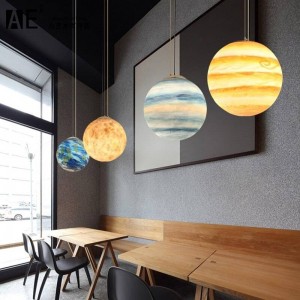 Planet Lampade a sospensione moon sun modello ristorante camera da letto foyer decorazione droplight Couture Cameretta resina modello di stampa 3D