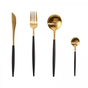 Set di posate portatili Set di stoviglie per alimenti occidentali in acciaio inossidabile 304 Set di stoviglie per forchetta e coltello da bistecca per viaggi per bambini