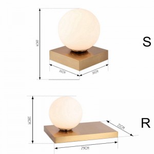 Lampada da tavolo moderna moderna a LED, base quadrata, paralume in vetro semplice per la decorazione della casa valla lampada da comodino E14 lampadina da 3W