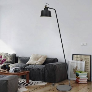 Lampada da terra di design postmoderno Lampada da lettura in metallo bianco nero Lampada da lettura per camera da letto orientabile Lampadina a LED E27