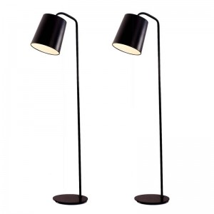 Lampada da terra moderna post paralume colorato nero nero Lampada da terra soggiorno lampada da lettura ufficio E27