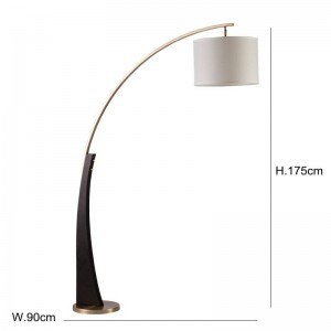 Post lampade da terra moderne decorazione foyer Ferro arte oro e nero lampada corpo in tessuto paralume camera da letto comodino lampada da terra a LED