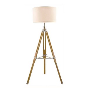 Base per lampada da terra Post Modern treppiede Kung nero bianco paralume in metallo lampada da comodino creativa lampada da terra in legno 6W E27 luce a led