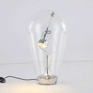 Lampada da tavolo post moderna a LED Lampada a LED creativa Lampada da tavolo in vetro trasparente paralume semplice luce lampade da ufficio decorazione personalità