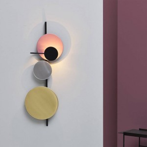 Post Morden Lampade da parete nordiche LED per interni Creativo piatto rotondo Applique da parete Brevi lampade da parete Lampade a sospensione Pared