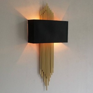 Lampada da parete postmoderna Applique da parete di ingegneria Modello Designer Wall Cloth Cover Lampada da parete in ferro Lampada da hotel a LED