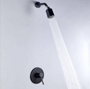 Rainfall Set doccia miscelatore doccia da bagno nero Set doccia a parete set ugelli nascosti set doccia estraibile per pulizia XT399