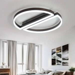 Plafoniera a led telecomandata rotonda bianco nero Lampada acrilica ultrasottile per soggiorno camera da letto Apparecchi per soggiorno