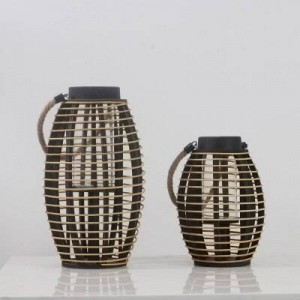 stile nostalgico rattan in legno creativo portacandele antivento tea house cortile ornamenti decorazione modello
