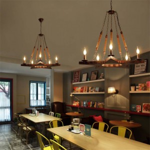 Loft in legno Lampade a sospensione a LED Illuminazione Loft Soggiorno Decor Lampada a sospensione a LED Lampada a sospensione domestica Apparecchi da cucina Apparecchio
