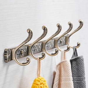 Appendiabiti Bagno di lusso Intaglio a parete Appendiabiti antichi Appendiabiti a 5 file Appendiabiti Appendiabiti per accessori da bagno HA-26F