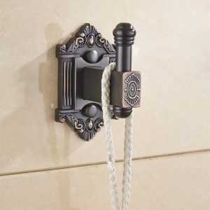 Appendiabiti Appendiabiti singolo a doppia parete Appendiabiti in ottone antico Appendiabiti Appendiabiti per bagno Bagno Porta asciugamani 9123K