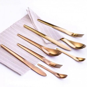 ROSE Gold Set di posate in acciaio inossidabile opaco in acciaio inossidabile set di coltelli per forchetta set di posate per forchetta set di posate per forchetta da dessert drop shipping