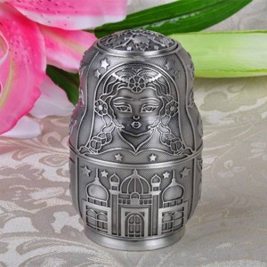Russo classico matrioska automatico porta stuzzicadenti scatola di arte del metallo artigianato d'epoca decorazione della casa ornamenti regalo creativo