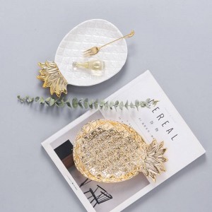 Tavolo da ufficio in ceramica scandinava Vogue Chic Elegance Oro Forma di ananas Scrivania Scrivania Organizzatore di archiviazione Decor