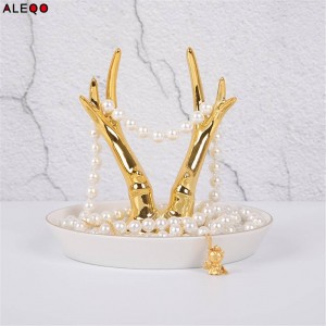 Tavolo da ufficio in ceramica scandinava Vogue Chic Elegante lusso oro frutta Scrivania da ufficio Organizzatore decorativo