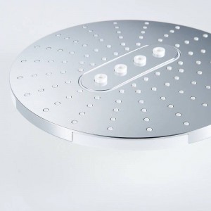 Soffioni doccia Soffione doccia a pioggia in plastica ABS cromato senza braccio doccia Soffione doccia tondo sottile a mano FS238