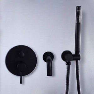 Set doccia Set doccia da bagno in ottone color oro nichelato Vasca da bagno a parete calda e fredda a parete divisa rubinetto incasso DXT400