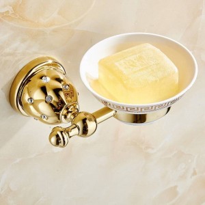 Portasapone Finitura oro Cestino portasapone in ottone Portasapone da parete Accessori per bagno Mobili per bagno Portasapone 5205