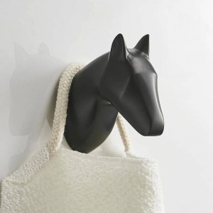 Solid Horse Antelope Head Appendiabiti Appendiabiti da parete Appendiabiti da parete Verniciato oro / nero Ferramenta per il bagno
