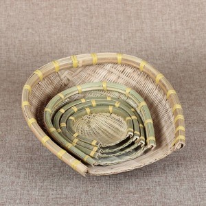 Offerta speciale cesto fatto a mano tradizionale piatto di frutta sushi creativo piatto decorativo artigianato stuoia di bambù piroscafo di bambù